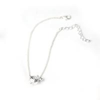 Zinc Alloy Anklet with 1.96 inch extender chain Turtle platinum color plated for woman Length Approx 7.87 Inch Sold By PC