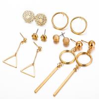 Zinklegierung Ohrring-Set, mit Kunststoff Perlen, 6 Stück & verschiedene Stile für Wahl & für Frau & mit Strass, frei von Nickel, Blei & Kadmium, verkauft von setzen