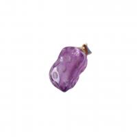 Amethyst Pendant, with 925 Sterling Silver, Peanut, purple, 13x10mm, Sold By PC