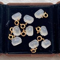 White Chalcedony Pendant, with Tibetan Style, Crab, yellow, 10-30mm, Sold By PC