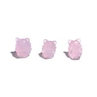 Rose Quartz Pendant, Fox, no hole, pink, 16x13mm, Sold By PC