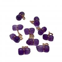 Amethyst Pendant with Zinc Alloy Peanut purple 10-30mm Sold By PC
