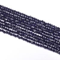 Blauer Sandstein Perle, DIY & facettierte, blau, verkauft per ca. 39 cm Strang