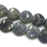 Natural Labradorite Beads, Heart, DIY & faceted, grey, 10mm, Sold Per Approx 39 cm Strand