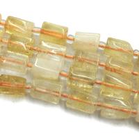 Natural Citrine Beads, Square, DIY, yellow, Sold Per Approx 39 cm Strand