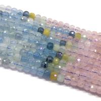 Morganit Perle, Quadrat, DIY, gemischte Farben, 4mm, verkauft per ca. 39 cm Strang