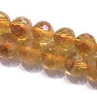 Natürlicher Citrin Perlen, Gelbquarz Perlen, DIY & facettierte, gelb, verkauft per ca. 39 cm Strang