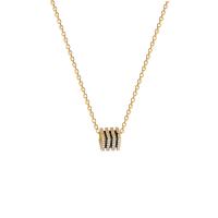 Titanstahl Halskette, mit Verlängerungskettchen von 2.48, vergoldet, Modeschmuck & Micro pave Zirkonia & für Frau, goldfarben, 6mm, Länge:38 cm, verkauft von PC