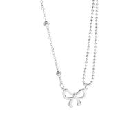 Titanium Steel Necklace, with 2.36 extender chain, fashion jewelry & for woman, silver color, 14mm, Length:42 cm, Sold By PC