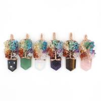 Quartz Gemstone Pendants, with Brass, plated, fashion jewelry & DIY, more colors for choice, 73x30x15mm, Sold By PC
