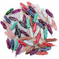 Gemstone Pendants Jewelry, Quartz, fashion jewelry & DIY & mixed, 39x10mm, 20PCs/Lot, Sold By Lot