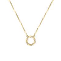 Titanium Steel Necklace, with 2.44 extender chain, real gold plated, fashion jewelry & micro pave cubic zirconia & for woman, golden, 13mm, Length:41.3 cm, Sold By PC