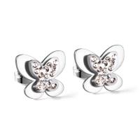 Stainless Steel Stud Earrings, 304 Stainless Steel, Butterfly, Vacuum Ion Plating, different styles for choice & for woman & with rhinestone, nickel, lead & cadmium free, Sold By PC