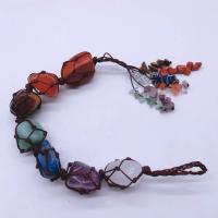 Hanging Ornaments Natural Stone irregular Unisex mixed colors 18-30mm Length Approx 11.81 Inch Sold By PC