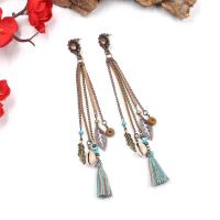 Fashion Fringe Earrings Zinc Alloy with Caddice & Shell Tassel plated for woman mixed colors nickel lead & cadmium free Sold By Pair