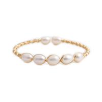 Sötvatten odlade Pearl Bracelet, Mässing, guldfärg pläterade, olika stilar för val, nickel, bly och kadmium gratis, Längd 7.09 inch, Säljs av PC