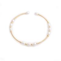Freshwater Cultured Pearl Bracelet, Brass, with Freshwater Pearl, Round, gold color plated, fashion jewelry, more colors for choice, nickel, lead & cadmium free, Length:7.09 Inch, Sold By PC