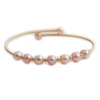 Freshwater Cultured Pearl Bracelet, Brass, with Freshwater Pearl, Round, gold color plated, fashion jewelry, more colors for choice, nickel, lead & cadmium free, Length:7.09 Inch, Sold By PC