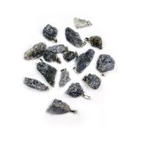 Bijoux Pendentifs en pierres gemmes, pierre gemme, avec laiton, Irrégulière, Placage de couleur argentée, bijoux de mode, 15x25-15x35mm, Vendu par PC