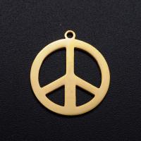 Stainless Steel Pendants 201 Stainless Steel Peace Logo Vacuum Ion Plating fashion jewelry & polished & DIY Sold By Bag