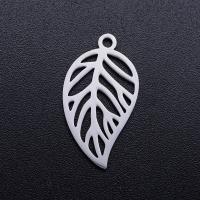 Stainless Steel Pendants, 201 Stainless Steel, Leaf, Vacuum Ion Plating, fashion jewelry & polished & DIY, more colors for choice, 22x12mm, 5PCs/Bag, Sold By Bag
