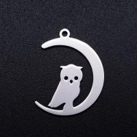 Stainless Steel Animal Pendants, 201 Stainless Steel, Owl, Vacuum Ion Plating, fashion jewelry & polished & DIY, more colors for choice, 22x12mm, 5PCs/Bag, Sold By Bag