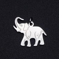 Edelstahl Tieranhänger, 201 Edelstahl, Elephant, Modeschmuck & poliert & DIY, keine, 21x18mm, 5PCs/Tasche, verkauft von Tasche