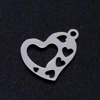 Stainless Steel Heart Pendants, 201 Stainless Steel, Vacuum Ion Plating, fashion jewelry & polished & DIY, more colors for choice, 16x13mm, 5PCs/Bag, Sold By Bag