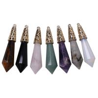 Gemstone Pendants Jewelry with Zinc Alloy gold color plated DIY Sold By PC