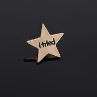 Zinc Alloy Brooches Star gold color plated Unisex & enamel nickel lead & cadmium free 18mm Sold By Lot