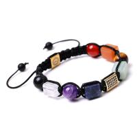 Bracelets de pierres précieuses, pierre gemme, différents matériaux pour le choix & unisexe, 10mm, 8.5x11.5mm, Longueur:Environ 7 pouce, Vendu par PC