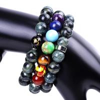 Bracelets de pierres précieuses, Kambaba-Jasper, Rond, unisexe & styles différents pour le choix, 10mm, Longueur:Environ 7.7 pouce, Vendu par PC