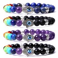 Gemstone Bracelets, Hamsa, different materials for choice & Unisex, 8mm, Length:Approx 7.3 Inch, Sold By PC