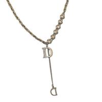 Brass Necklace with iron chain with 1.96inch extender chain platinum color plated & for woman & with rhinestone & hollow Length Approx 15.7 Inch Sold By PC