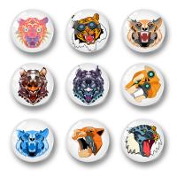 Fridge Magnets Glass Round random style & mixed pattern & cartoon pattern & with magnetic multi-colored 30mm Sold By PC