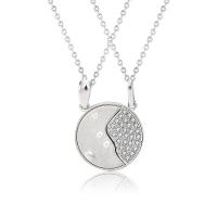 Cubic Zircon Micro Pave 925 Sterling Silver Necklace platinum color plated & micro pave cubic zirconia Sold By PC