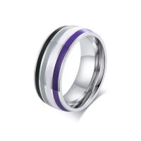 Палец кольцо из нержавеющей стали, Нержавеющая сталь 304, эпоксидная смола, разный размер для выбора & Мужский, Много цветов для выбора, 8mm, продается PC