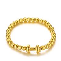 Zinc Alloy Bracelet Vacuum Ion Plating polished & for man golden nickel lead & cadmium free 6mm Length Approx 8.07 Inch Sold By PC