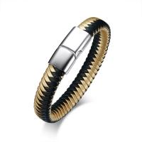 304 Stainless Steel Bracelet, with Microfiber PU, for man, 11.60mm, Length:Approx 8.27 Inch, Sold By PC