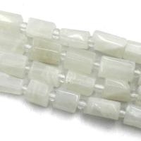 Mondstein Perlen, Rechteck, DIY, weiß, 6x10mm, verkauft per ca. 39 cm Strang