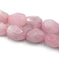 Naturliga rosenkvarts pärlor, Rose Quartz, DIY & fasetterad, rosa, 12x15mm, Såld Per Ca 39 cm Strand