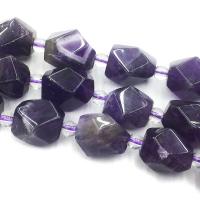 Natural Amethyst Beads, DIY & faceted, purple, 11x14mm, Sold Per Approx 39 cm Strand
