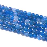 Apatites Beads, Round, DIY & faceted, blue, Sold Per 39 cm Strand