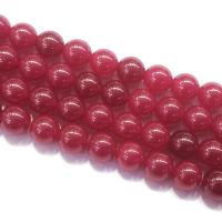 Natural Jade Beads Jade Red Round DIY red Sold Per Approx 39 cm Strand