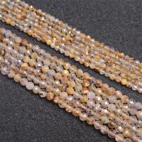 Rutilated Quartz Beads, DIY & faceted, yellow, Sold Per Approx 39 cm Strand