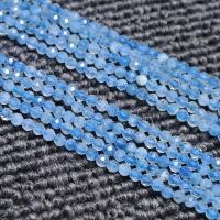 Akvamarin Bead, Rund, DIY & fasetterad, blå, Såld Per Ca 39 cm Strand