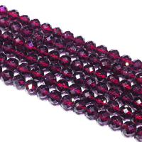 Naturlig granat perler, Garnet, du kan DIY & facetteret, rød, 5mm, Solgt Per Ca. 39 cm Strand