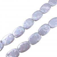 Perles nacres baroques de culture d'eau douce , Shell Pearl, DIY, blanc, 15x20mm, 20PC/brin, Vendu par 38 cm brin