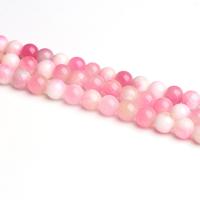 Natural Chalcedony Bead Round DIY pink Length Approx 38 cm Sold By PC