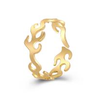 Cink Alloy Pljuska prst prsten, pozlaćen, modni nakit & za žene, zlatan, 20mm, Prodano By PC